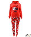 Kép 1/4 - Minnie pihe puha kapucnis női wellsoft pizsama piros