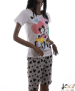 Kép 3/3 - Minnie fehér pamut női rövidnadrágos pizsama 