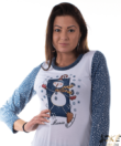 Kép 1/3 - Mania női pamut pizsama karácsonyi hóemberes