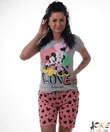 Kép 1/2 - Minnie szürke pamut női rövidnadrágos pizsama 