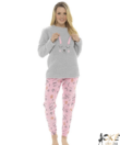 Kép 2/3 - Női extra vastag pizsama nyuszika mintás
