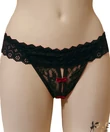 Kép 1/2 - Lemila csipkés nyitott női bugyi fekete