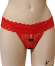 Kép 1/2 - Lemila csipkés nyitott női bugyi piros