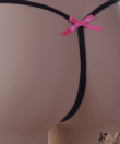 Kép 4/4 - Spagetti pántos alul nyitott szexi bugyi fekete Flower