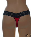 Lagoon piros-fekete csipke pántos női tanga Lagoon piros-fekete csipke pántos női tanga