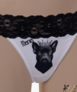 Kép 2/3 - Fekete csipke tanga bulldog kutyusos Mania