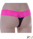 Barones fekete-pink női tanga derekán csipkével Barones fekete-pink női tanga derekán csipkével