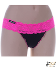 Barones fekete-pink női tanga derekán csipkével Barones fekete-pink női tanga derekán csipkével