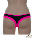 Barones fekete-pink női tanga elöl-hátul csipkés Barones fekete-pink női tanga elöl-hátul csipkés