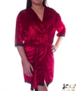 Kép 1/3 - Bordó bársony női köntös