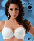 Kép 1/3 - Lormar Formedouble Pizzo super push up melltartó fekete B kosár 