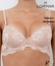 Kép 1/3 - Lormar Prestige gél push up melltartó nude B kosár