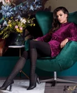 Kép 3/3 - Gabriella mintás fekete harisnya Cloe 60 den 