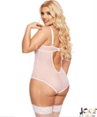Kép 3/3 - Nagyméretű alul nyitott feher csipkés szexi body Amanda