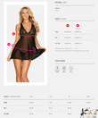 Kép 3/3 - Obsessive szexi babydoll és tanga szett 2 részes fekete