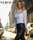 Kép 2/2 - Verona Fashion tüll pöttyös felső fehér