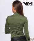 Kép 2/2 - Victoria Moda csavart nyakú olajzöld női body