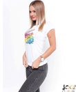 Victoria moda nyomott mintás fehér női felső Victoria moda nyomott mintás fehér női felső