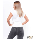 Victoria moda nyomott mintás fehér női felső Victoria moda nyomott mintás fehér női felső