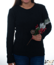 Kép 3/3 - Fekete zsenilia hatású fonott mintás női pulcsi