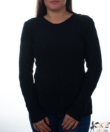 Kép 1/3 - Fekete zsenilia hatású fonott mintás női pulcsi