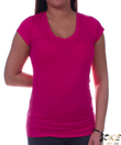 V nyakú magenta színű női felső V nyakú magenta színű női felső