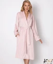 Kép 2/2 - Hosszú plüss női köntös rózsaszín szivecskés