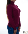 Kép 2/2 - Bordó garbós finomkötött női pulóver