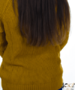 Kép 2/2 - Mustár nyaknál cipzáras női kötött pulóver