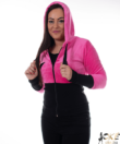 Kép 1/3 - Pihe puha rózsaszín kapucnis női pulóver