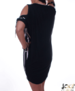 Kép 2/3 - Fekete-fehér csíkos feliratos női tunika