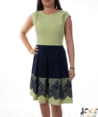 Kép 1/4 - Extyn zöld kék csipkés alkalmi női ruha