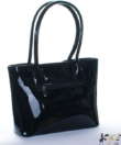 Kép 2/3 - Fekete  fém díszes köves női lakk táska