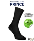 Kép 1/2 - Gumi nélküli zokni 100% pamut fekete Prince