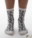Kép 3/3 - Női pamut zokni fehér ocelot mintás