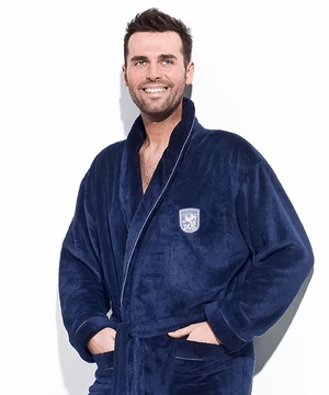 Pihe puha vastag férfi wellsoft köntös kék