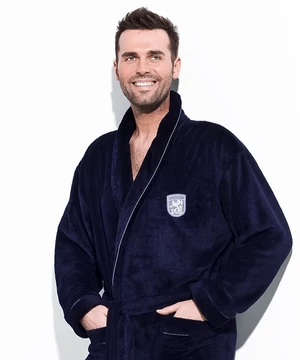 Pihe puha vastag férfi wellsoft köntös sötétkék