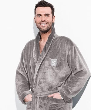 Pihe puha vastag férfi wellsoft köntös szürke 