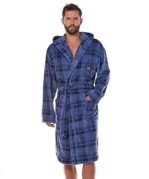 Pihe puha vastag férfi wellsoft köntös sötétkék