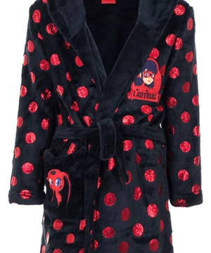  Pihe puha wellsoft gyerek köntös fekete katicabogaras