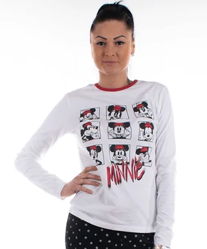 Minnie női pizsama pamut fekete pöttyös