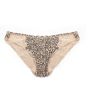 Lemila párduc mintás női bugyi sötétbézs