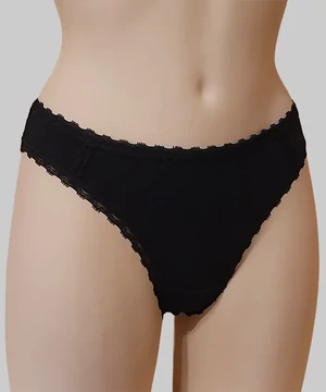 Lemila fekete pamut tanga