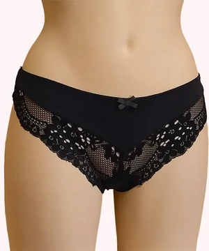 Lemila tanga fekete csipkés