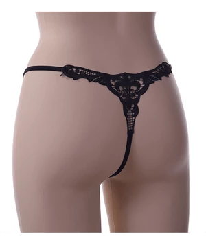 Spagetti pántos fekete szexi bugyi Flower