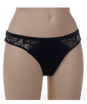Lemila fekete csipkés szatén női bugyi