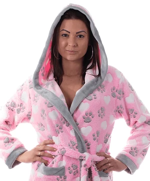 Rózsaszín tappancsos pihe puha wellsoft női köntös