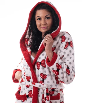 Pihe puha női köntös piros masnis