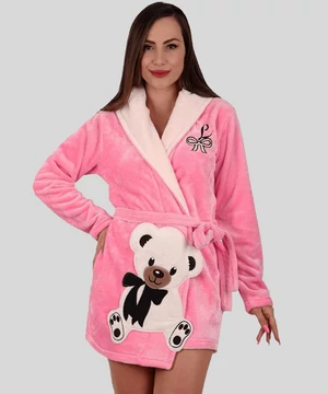 Pihe puha wellsoft női köntös rózsaszínű nagy macis