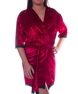 Bordó bársony női köntös